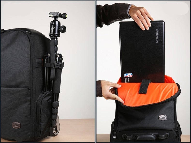 Valise professionnelle à roue Jealiot T-80 pour trépied, 2 reflex + 4 objectifs