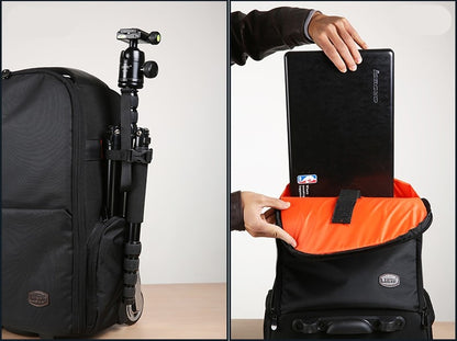 Valise professionnelle à roue Jealiot T-80 pour trépied, 2 reflex + 4 objectifs