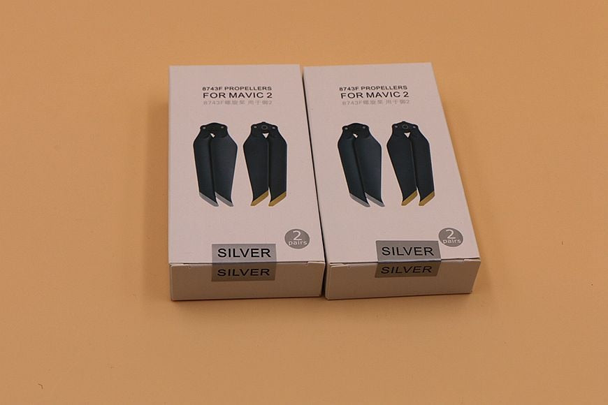 4 paires d'ailes Puluz à faible bruit Or/Argent 8743F pour DJI MAVIC 2 PRO