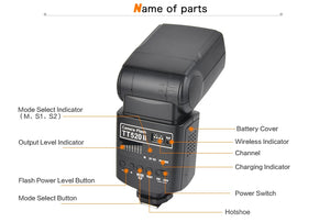 Flash Godox TT520 II avec kit de transmissions de signal sans fil 433MHz integré pour canon nikon pentax olympus...