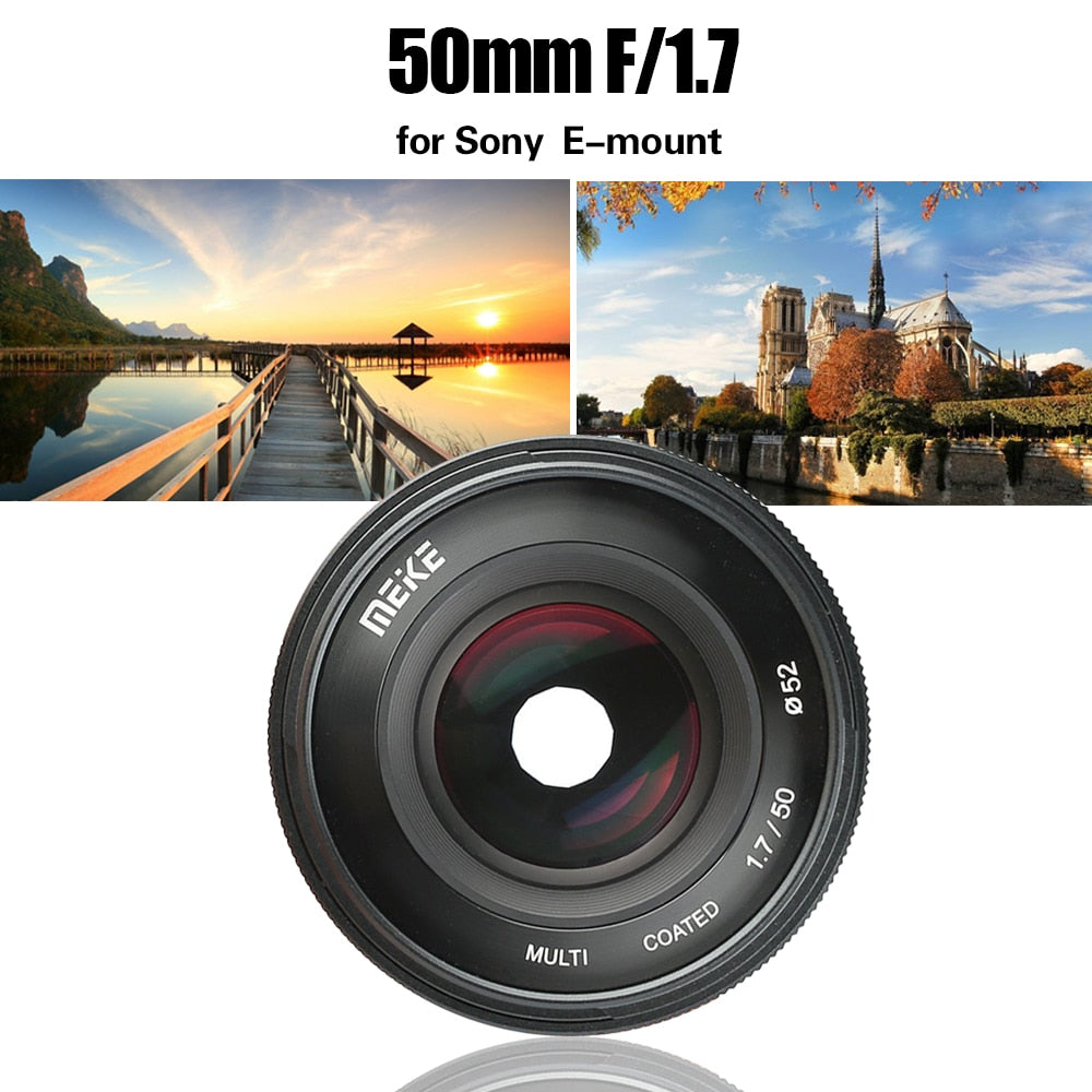 Objectif Meike 50mm F1.7 pour Sony A E-mount A6500 NEX7 A7III