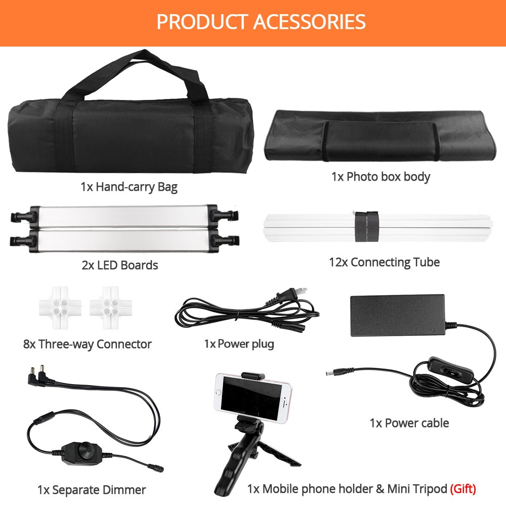 Lightbox Capsaver portable 40cm 60cm 80cm + 3 fonds
