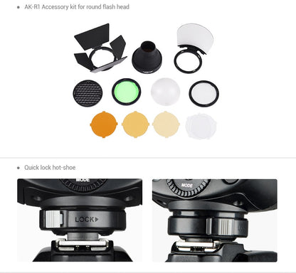 Flash Godox V1 V1S/V1N/V1C TTL pour Sony/Nikon/Canon/Fujifilm/Olympus