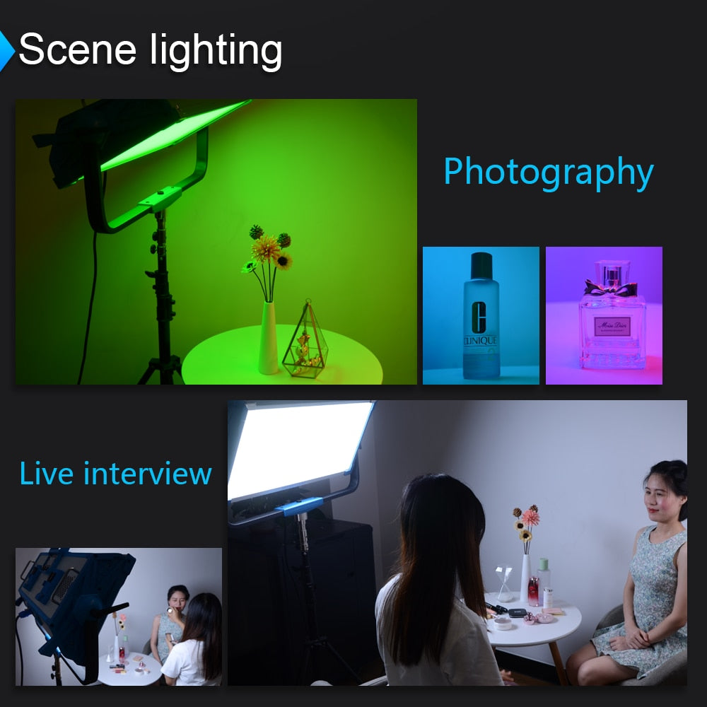 Panneau d'éclairage Yidoblo 300 W 2800 K-9990 k 12 effets d'éclairage préenregistré