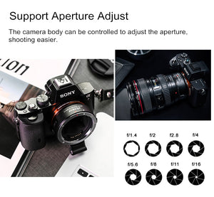 Bague d'adaptation Viltrox EF-NEX IV pour Canon EOS EF EF-S vers Sony E NEX Full Frame A9 A7III A7RII A7SII A6500 A6300...