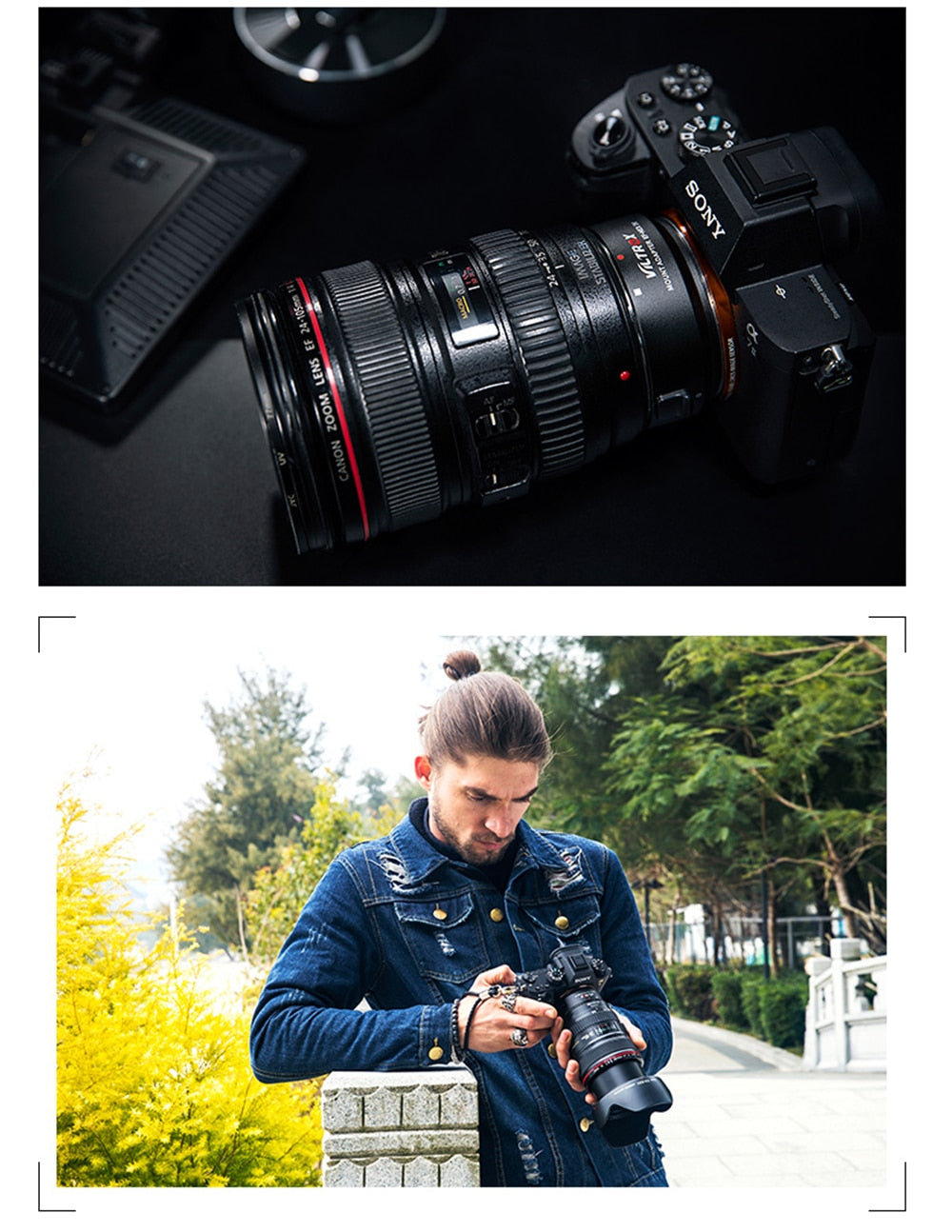 Bague d'adaptation Viltrox EF-NEX IV pour Canon EOS EF EF-S vers Sony E NEX Full Frame A9 A7III A7RII A7SII A6500 A6300...