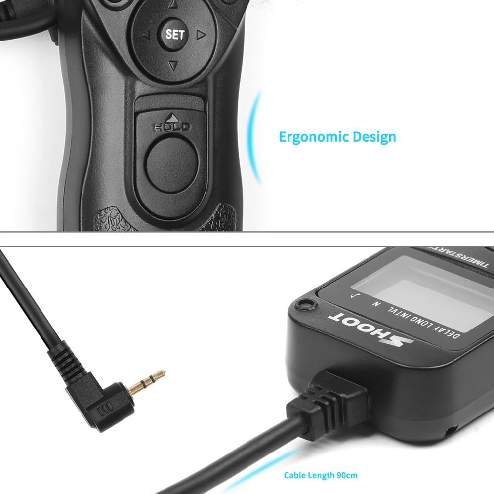 Télécommande SHOOT RS-60E3 LCD pour Canon EOS 1300D 100D 350D 500D 550D 650D 700D 750D...