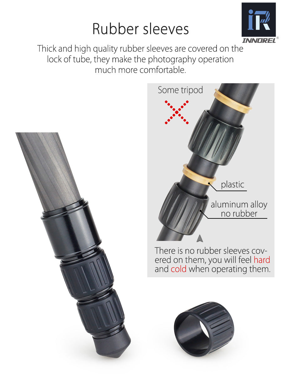Trépied tripod professionnel Innorel RT40C 14kg 164 cm en fibre de carbone 1.38Kg