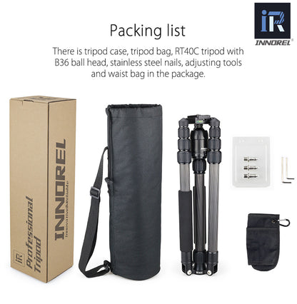 Trépied tripod professionnel Innorel RT40C 14kg 164 cm en fibre de carbone 1.38Kg