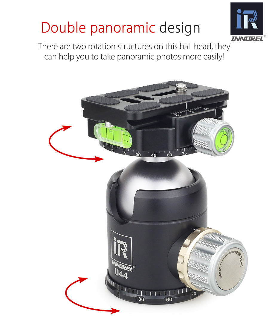 Tête rotative 720° pour trépied standard INNOREL U44 20Kg