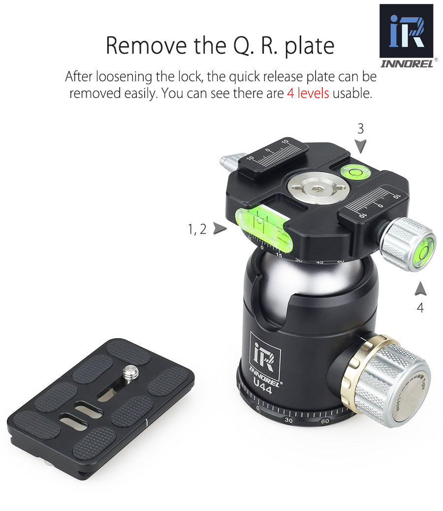 Tête rotative 720° pour trépied standard INNOREL U44 20Kg