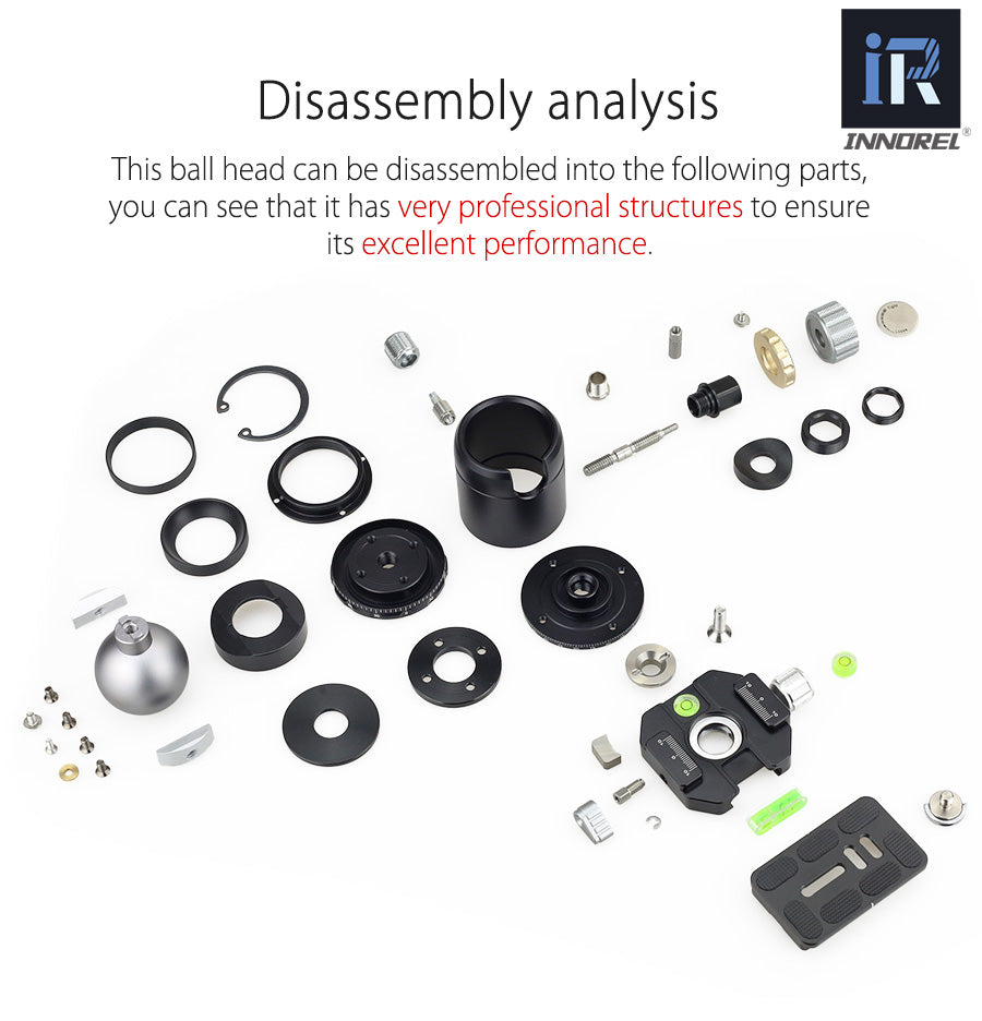 Tête rotative 720° pour trépied standard INNOREL U44 20Kg