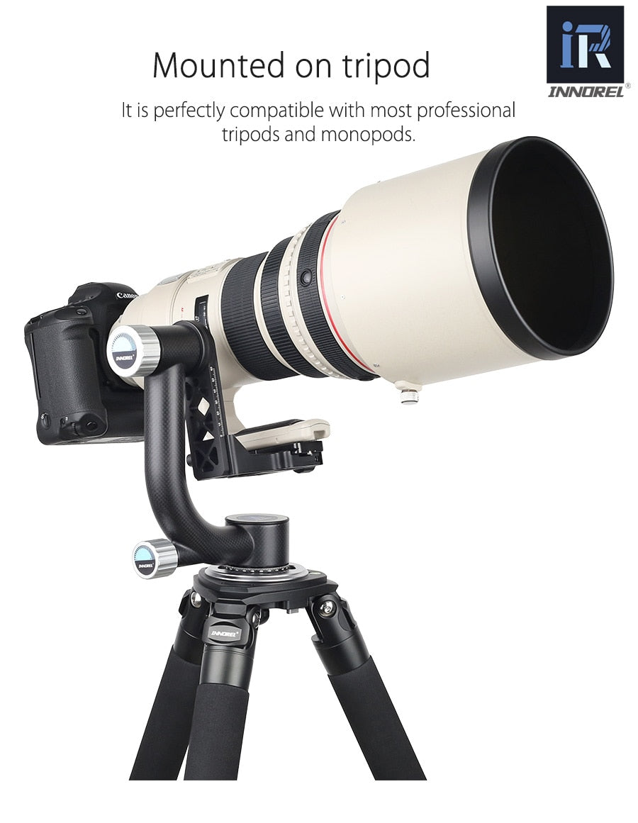 Fixation pour Téléobjectif zoom INNOREL CH5 en fibre de carbone rotation 270°