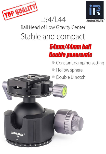Rotule Innorel L54 et L44 pour trépied standard monté sur sphère 25Kg et 30Kg