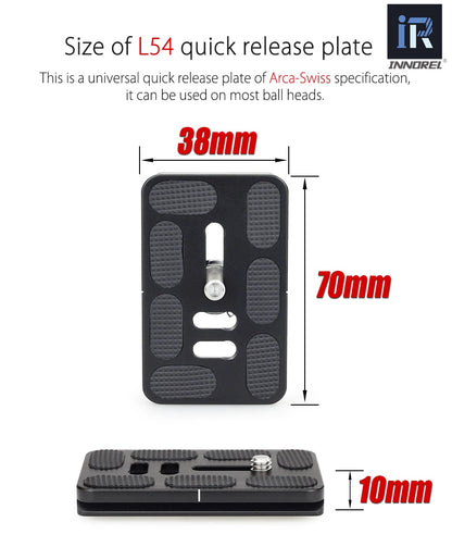 Rotule Innorel L54 et L44 pour trépied standard monté sur sphère 25Kg et 30Kg