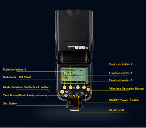 Flash speedlite Godox TT685 TTL HSS pour Canon Nikon Sony Fuji Olympus