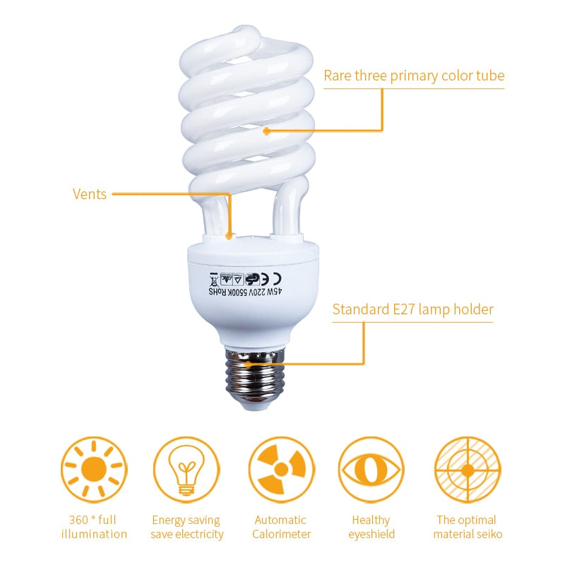 KIT d'éclairage SH E27 + softbox 50x70CM + trépied + ampoule pour studio