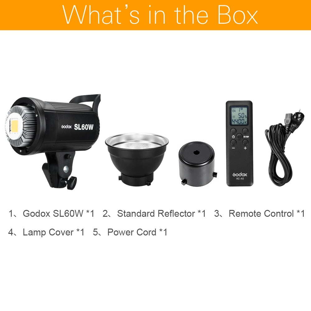 Eclairage LED Godox SL-60W 5600K + Kit