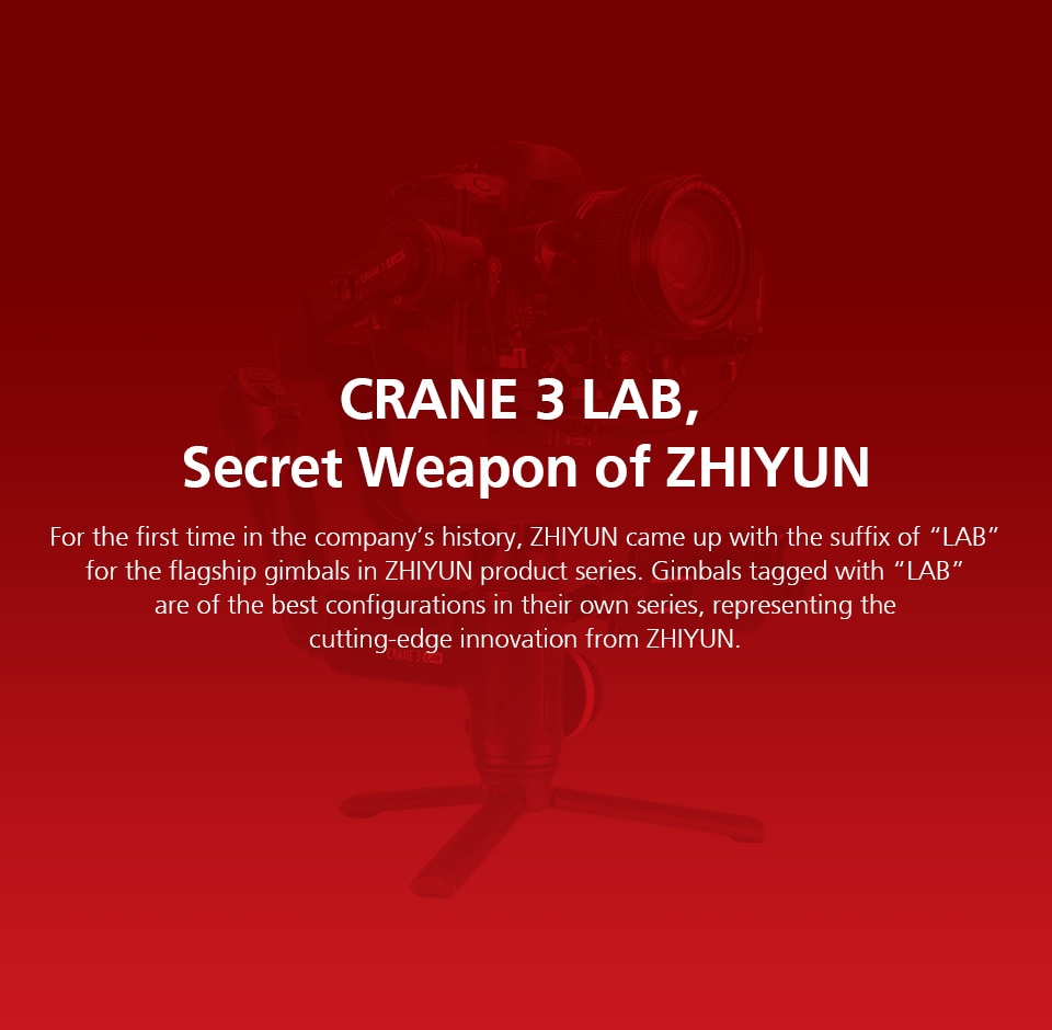 Stabilisateur Zhiyun Crane 3 LAB + accessoires