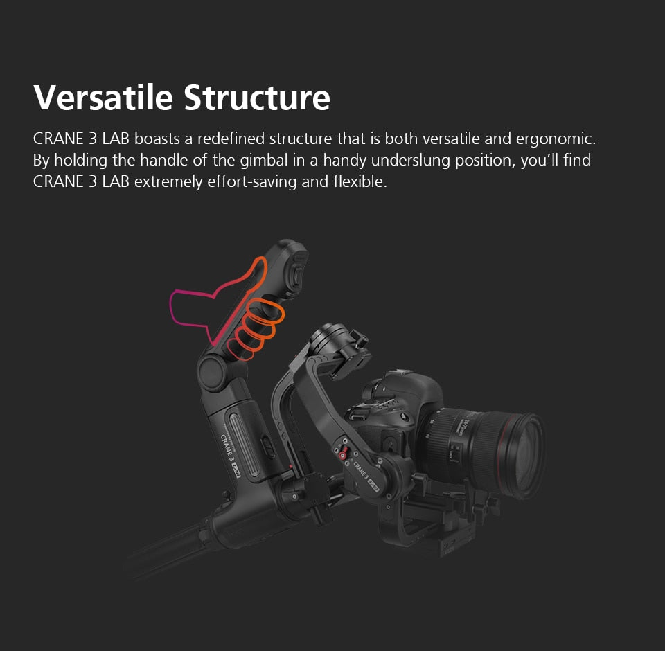 Stabilisateur Zhiyun Crane 3 LAB + accessoires