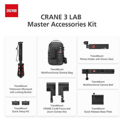 Stabilisateur Zhiyun Crane 3 LAB + accessoires