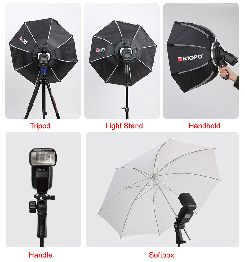 Softbox Octogonale Profonde 90 Cm – Boîte à Lumière Parapluie 360° Avec Grille Nid D'Abeille, Idéal Pour Portraits Et Produits Photo