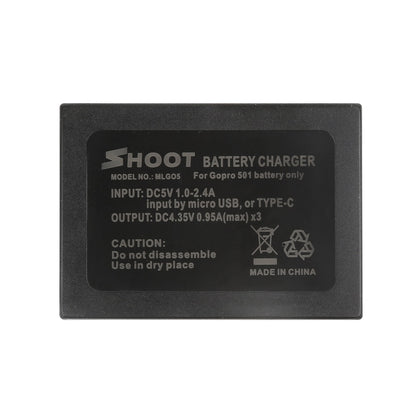 Chargeur SHOOT 2 ou 3 ports AHDBT-501 pour GoPro Hero 8 7 6 5 Black