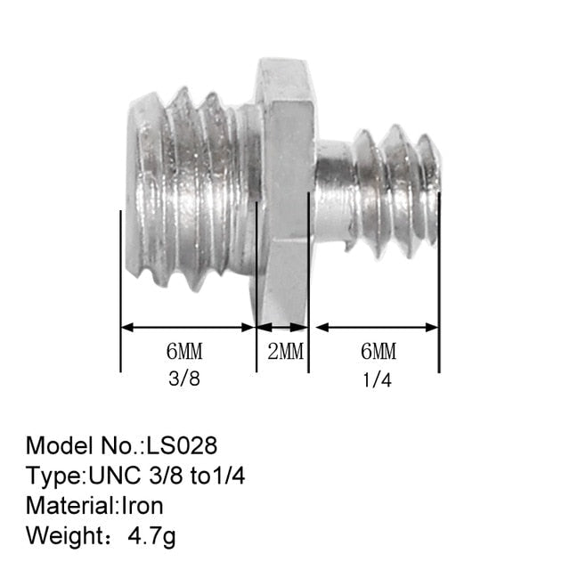 Vis 1/4 3/8 de conversion Bexin pour tout type de reflex, monopod, tripod...