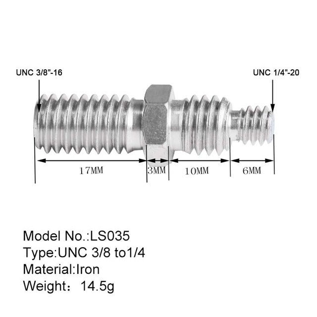 Vis 1/4 3/8 de conversion Bexin pour tout type de reflex, monopod, tripod...