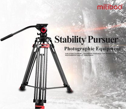 Trépied miliboo MTT602A Professionnel en Aluminium + tête fluide 193 cm 10Kg