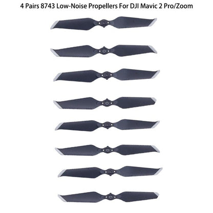 4 paires d'ailes Puluz à faible bruit Or/Argent 8743F pour DJI MAVIC 2 PRO