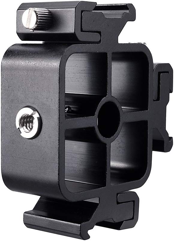 Support 3 en 1 pour fixer 3 flashs à un trépied + 1 parapluie réflecteur