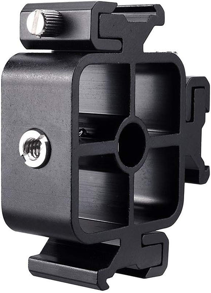 Support 3 en 1 pour fixer 3 flashs à un trépied + 1 parapluie réflecteur