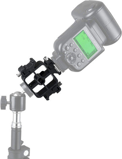 Support 3 en 1 pour fixer 3 flashs à un trépied + 1 parapluie réflecteur