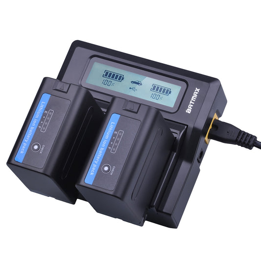 Chargeur + 2 batteries Batmax NP F970 NP-F960 7200mAh