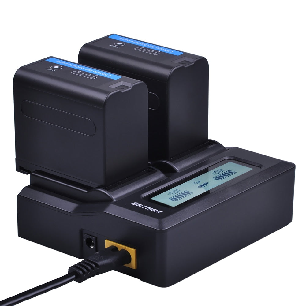 Chargeur + 2 batteries Batmax NP F970 NP-F960 7200mAh