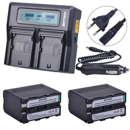 Chargeur + 2 batteries Batmax NP F970 NP-F960 7200mAh