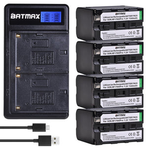 Chargeur + 2 batteries Batmax NP F970 NP-F960 7200mAh
