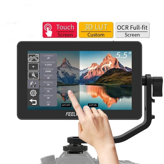 Moniteur FEELWORLD F6 PLUS 4K 5.5" 3D LUT FHD 1920x1080 écran tactile pour reflex, caméra