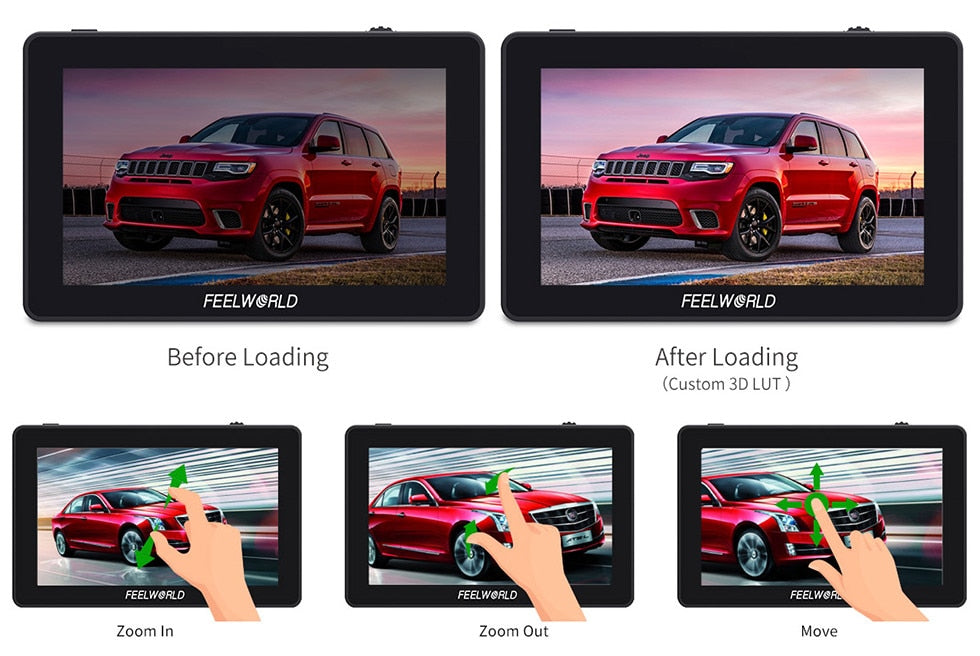 Moniteur FEELWORLD F6 PLUS 4K 5.5" 3D LUT FHD 1920x1080 écran tactile pour reflex, caméra