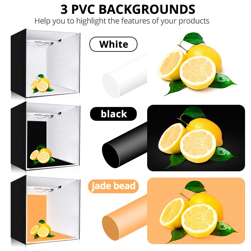 Lightbox Capsaver portable 40cm 60cm 80cm + 3 backgrounds