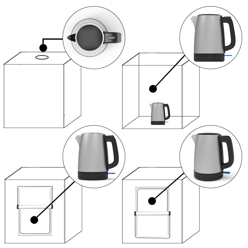 Lightbox Capsaver portable 40cm 60cm 80cm + 3 backgrounds