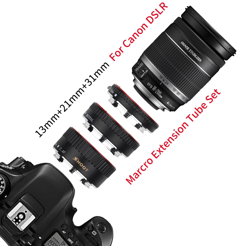 Bague d'adaptation macro AF SHOOT pour Canon 600D 800D 5d3 5d4 EOS EF EF-S 6D ...