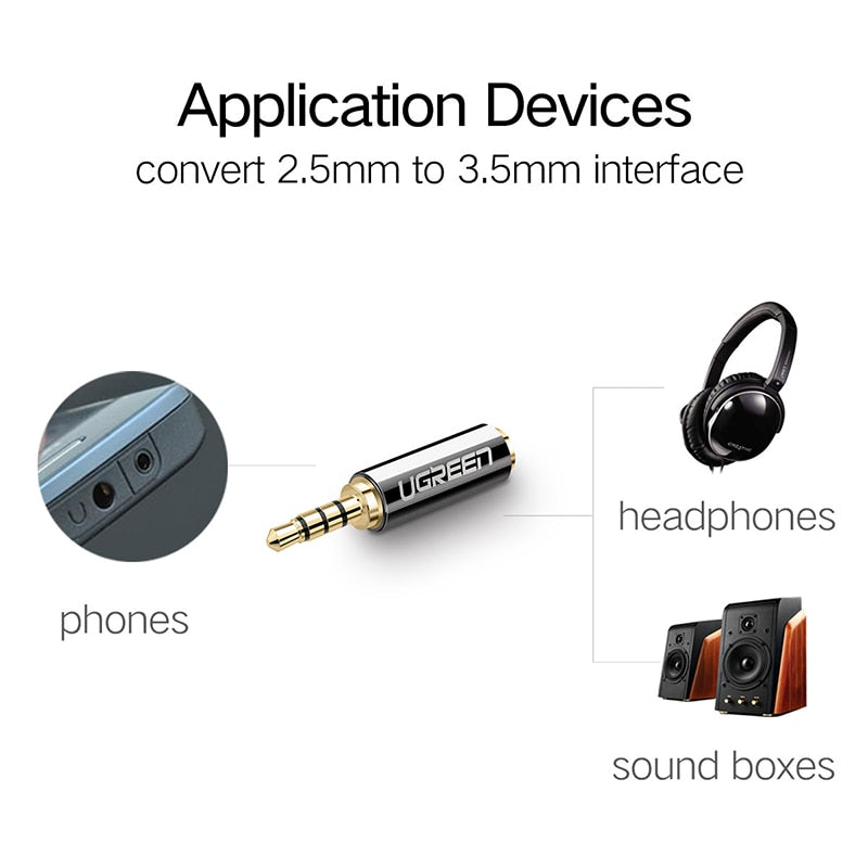 Adaptateur audio Ugreen Jack 3.5 mm vers 2.5 mm et 2.5mm Mâle vers 3.5mm Femelle