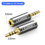 Adaptateur audio Ugreen Jack 3.5 mm vers 2.5 mm et 2.5mm Mâle vers 3.5mm Femelle