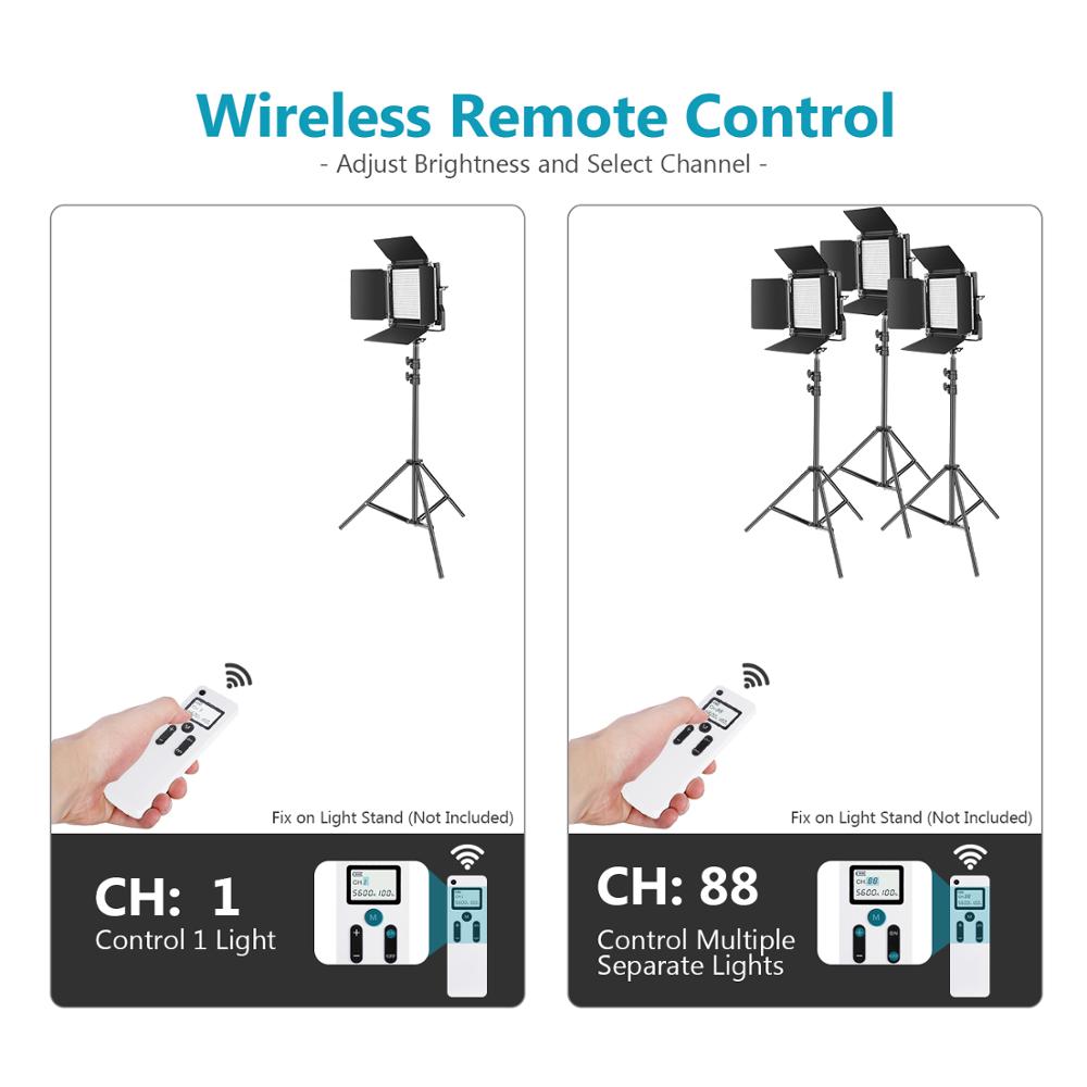 Kit d'éclairage LED Neewer 2* 660 LED CRI96 avec télécommande