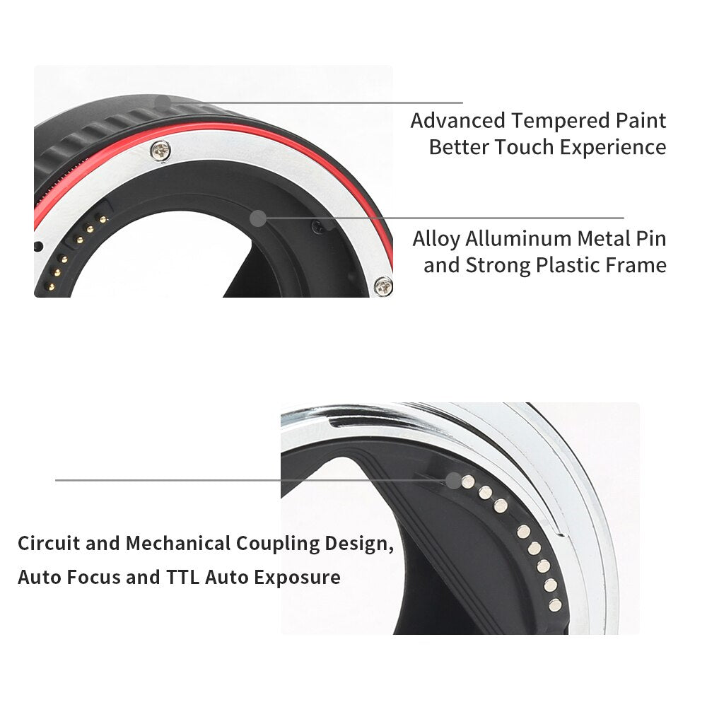 Bague d'adaptation macro AF SHOOT pour Canon 600D 800D 5d3 5d4 EOS EF EF-S 6D ...