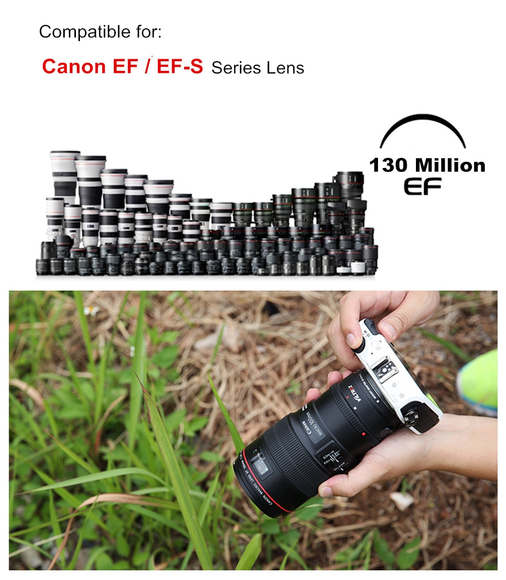 Bague d'adaptation Viltrox EF-EOSM  AF pour objectif Canon EF EF-S vers EOS M EF-M M2 M3 M5 M6 M10 M50 M100