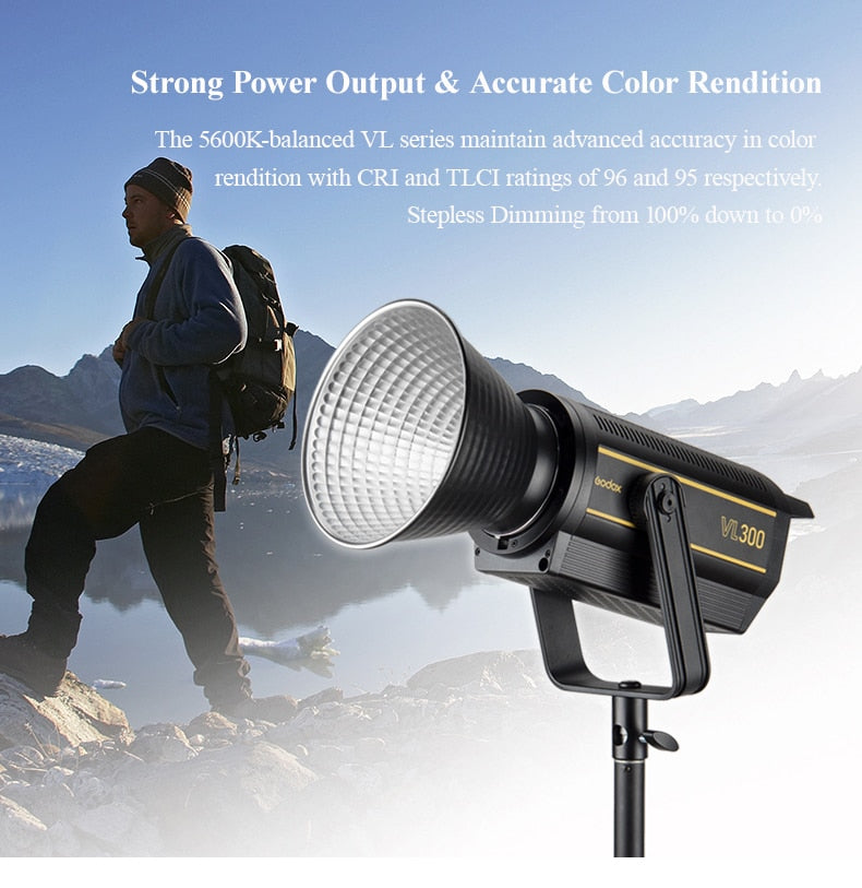 Godox VL150 COB LED lighting 150Ws 5600K Bluetooth 2.4 Wireless + accessories 