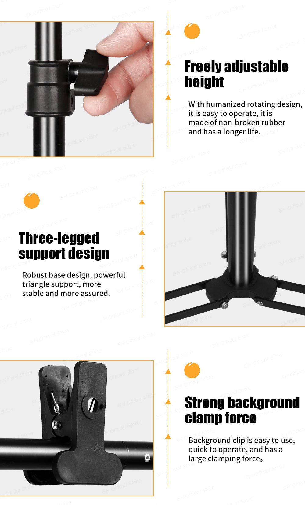 Support SH Stand System T pour fond de studio